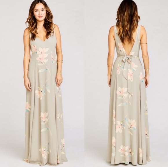 Show‎ Me Your Mumu, Jenn Maxi Dress in Lily Showers, Grey, Size Small - Picture 1 of 11